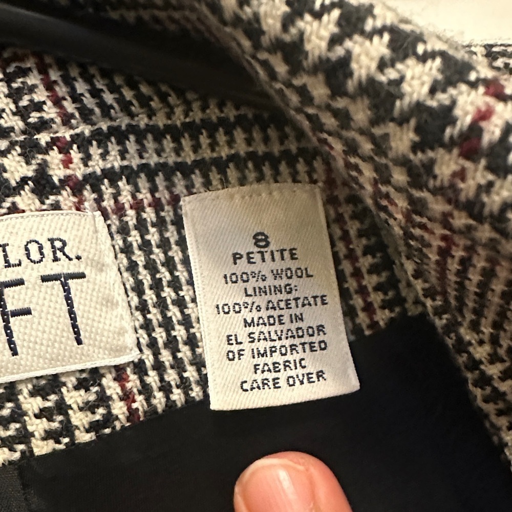 LOFT Women's Classic Black and White Checkered Blazer - Picture 4 of 7